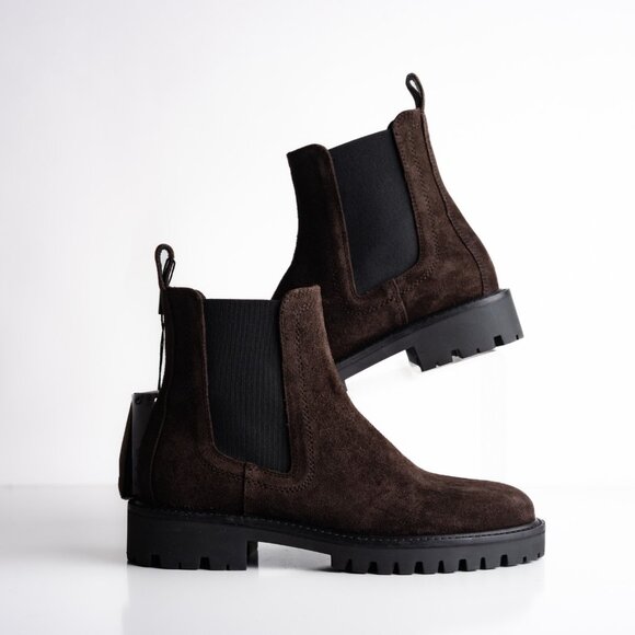 Massimo Dutti Womens Suede Ankle Boots Dark Brown US 6.5 EU 37 NWT 1104/450 - Picture 2 of 8